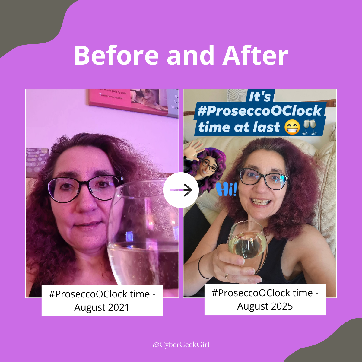 Brown Abstract Before and After LinkedIn Post - Welcome To Cyber Geek Girl